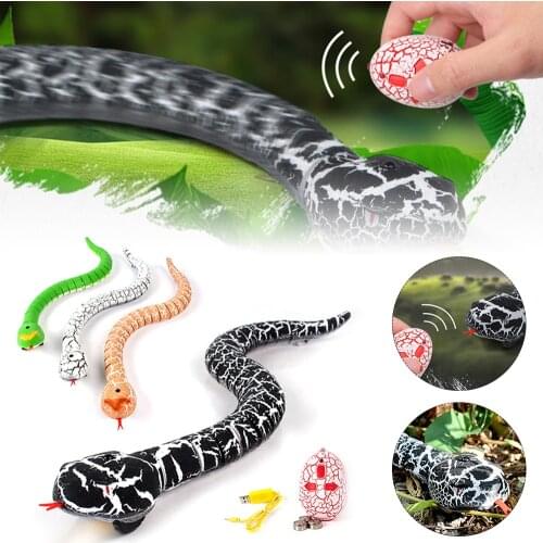 Novelty Rc Snake Naja Cobra Viper Remote Control robot Animal Toy with USB Cable Terrifying kids Gift Simulation Rattlesnake