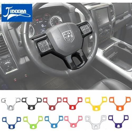MOPAI Interior Accessories for Dodge RAM 1500 Car Steering Wheel Decoration Cover Stickers for Dodge RAM 1500 2010-2017