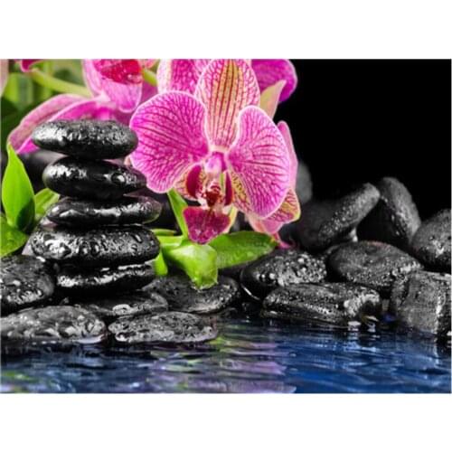 Full Diamond Painting Kits Orchid Stones Diamond Dotz Mosaic Embroidery Picture Crystal Rhinestone Sticker Decal Wall Art Craft