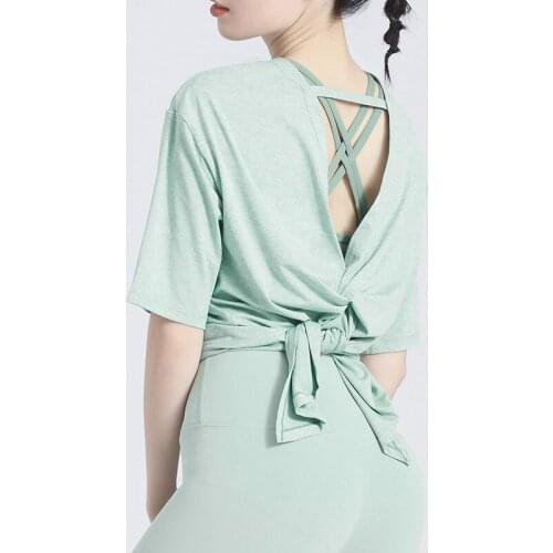 Summer Quick Drying Sports T-Shirts Blouse Yoga Tops Short Sleeve Gym Top Womens Split Breathable Running Fitness Yoga Clothing