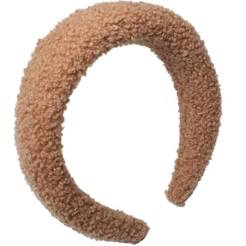 Cute Soft Plush Wool Headband for Women Girls Suitable For Autumn and Winter Headbands Headwear Solid Colors lambswool Hairband