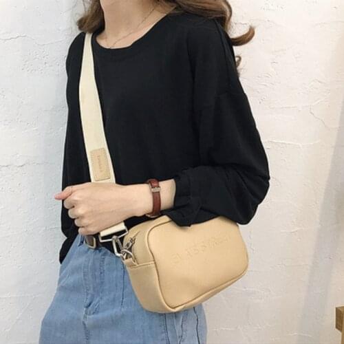 Fashion new small square bag wide shoulder bag simple retro bag