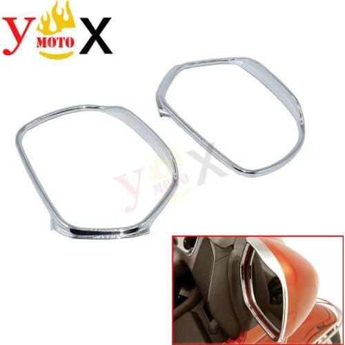 Motorcycle Chrome ABS Rearview Mirror Accent Trim Ring Frame Cover Decal Decoration For Honda Goldwing GL1800 2001-2017 2002 03