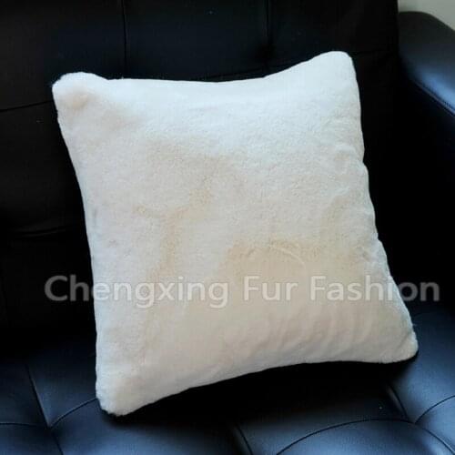Free Shipping CX-D-14 40cmx 40cm Faux Fur Rex Rabbit Fur Bed Pillow Cushion Cover