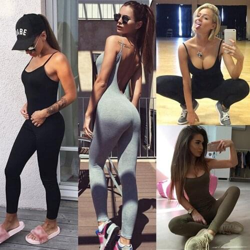 2020 New One Piece Sexy Gym Fitness Clothing Suit Quick Drying Elastic Fitness Tights Running Tight Jumpsuits Sports Yoga Sets