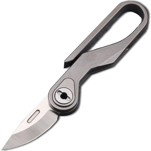 New M390 Blade Mini TC4 Titanium Alloy Handle Keychain Portable Outdoor Camping Multifunctional Fruit EDC Tool Folding Knife