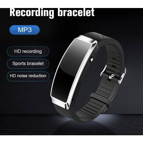 New Portable HD Digital Voice Recorder Support Music Playing Automatic Intelligent Recording Wearable Wristband Sports Bracelet