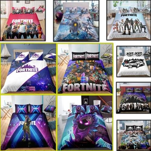 Game Bed Sheet Fortnite Quilt Coverlet Pillow Cases Fortress Night Textile Bedding Flat Sheet Bed Cover Fortnite Bed Sheets Toys