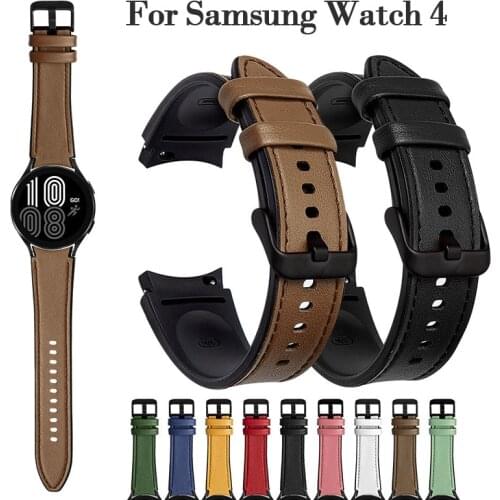 20mm watch Band For Samsung Galaxy Watch 4 classic 46mm 42mm smartwatch Leather Strap Bracelet Galaxy Watch 4 44mm 40mm Strap