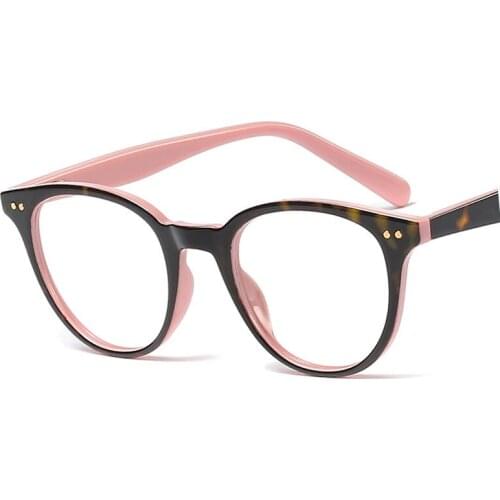 Veshion Cat Eye Round Rivet Glasses Frames Men Women Optical Fashion Computer Glasses