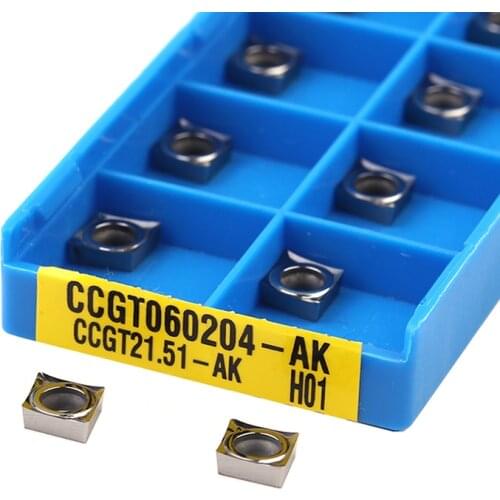 CCGT060202 CCGT060204 CCGT060208-AK H01 High quality Milling insert CNC lathe Carbide insert Aluminum turning tool Cutting blade