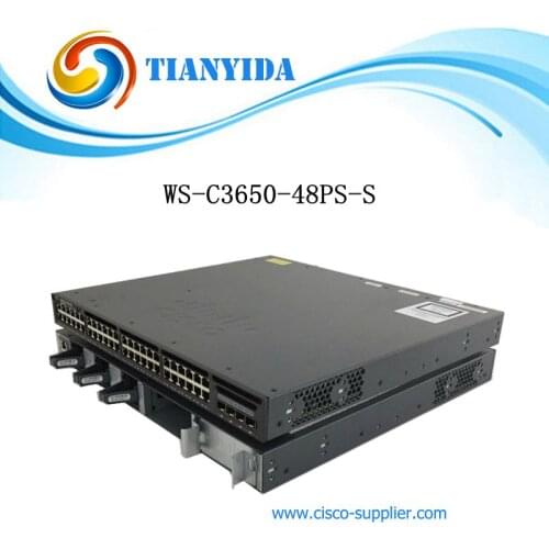 WS-C3650-48PS-S Catalyst C3650 48 Port POE Gigabit Ethernet 4x1G Uplink IP Base Switch