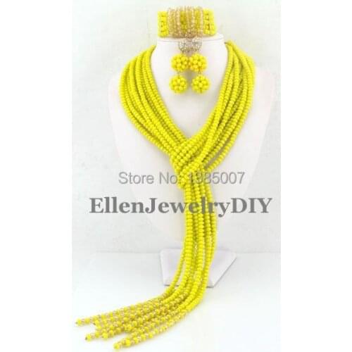 Spurb Quality Nigerian Crystal Jewelry Set Crystal Necklace Bracelet Earrings For Women