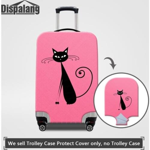 Travel On Road Luggage Protective Cover For Women Pink Cat Pattern Case On Suitcase Spandex Girls Dustproof Covers Drop Shipping
