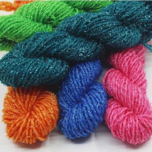 37g Gold thread Knitting Colorful Wool Knitted Chunky Multi Coloured Scarf BabySoft Smooth Crochet Yarn Fashion