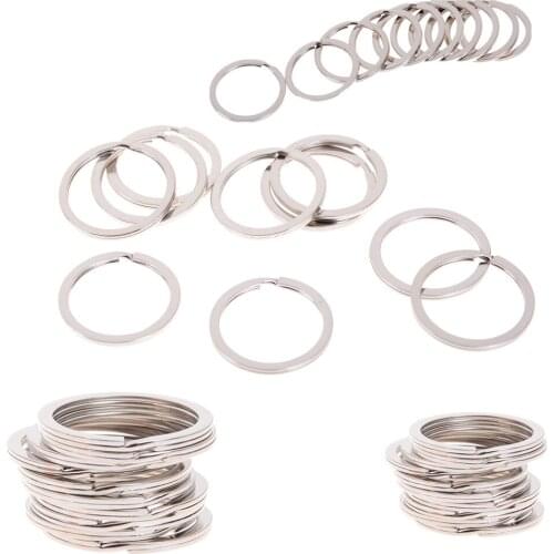 10pcs Polished Silver Color 25mm Women Men DIY Key Chains Accessories Keyring Keychain Split Ring