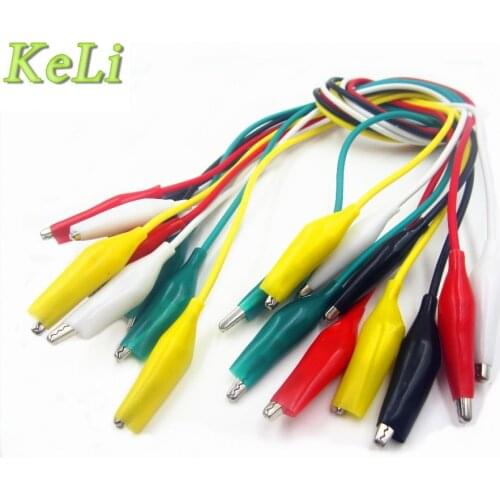 100pcs 5 colors 30cm length double-ended alligator clips jumper wire mini DIY cable