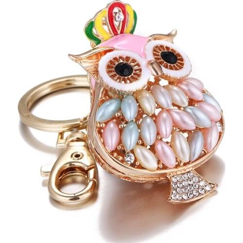 2017 NoEnName_Null fashion popular lovely acrylic Rhine owl bag keychain holiday gift can be customized