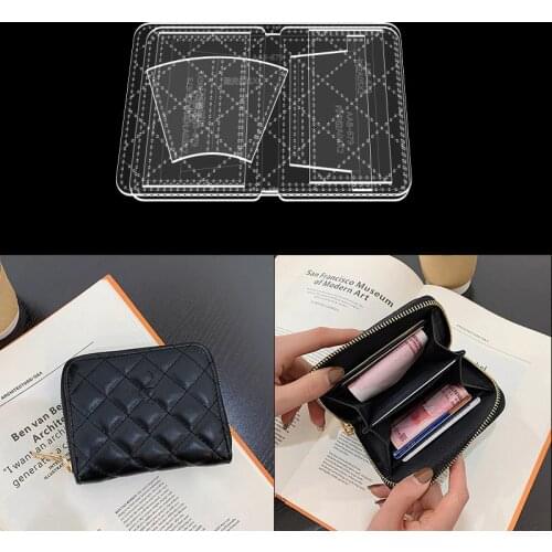 2021 DIY leather craft Mini bag Small coin purse sewing pattern Acrylic template