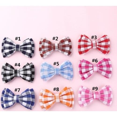 36pc/lot Plaid Hair Bow with clip ,Girls Kids Buotique Fabric Bows Barrettes Hairgrips Hair Accessories