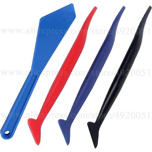 4pcs/box Vinyl Film Wrap Squeegee Foils Cleaner Scraper Air Bubble Remover Stickers Install Tools Car Auto Styling Tools B18A06