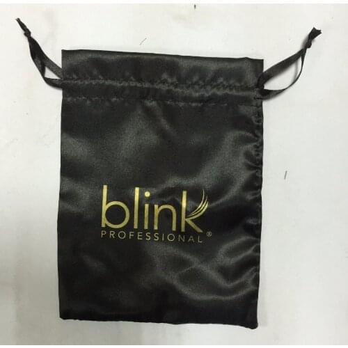 500pcs/lot Custom Jewelry Satin Bag Printed logo small order accepted satin bags for wig with logo printing