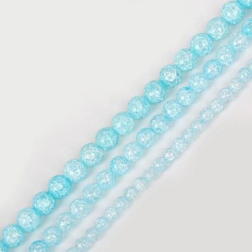 AAA High Quality Cracked Glass Beads Light Blue Crystal Round Beads Dia. 6/8/10mm for DIY Jewelry Making Necklace Bracelet
