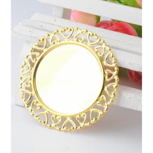 Free shipping 20Pcs Gold Plated Filigree Cabochon Setting Wraps Connectors Crafts Decoration DIY Embellishments 50x50mm J2859