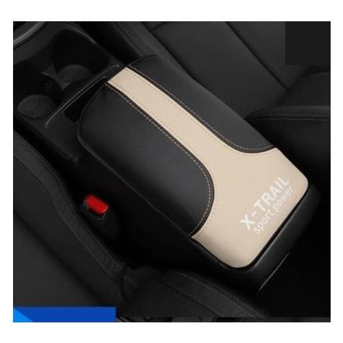 Microfibre Leather Center Armrest Cover car central container armrest box Cover For Nissan X-trail T32 2014-2019 car interior