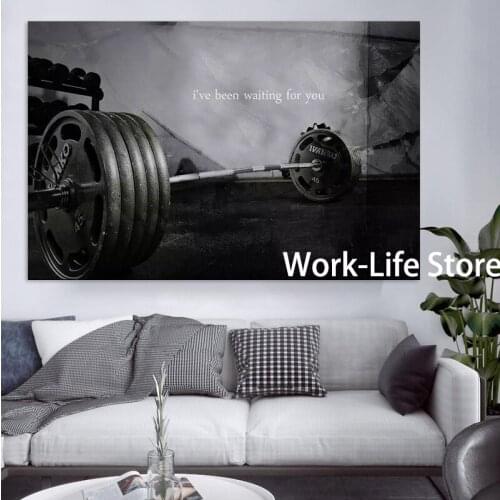 Black and White Quote Motivational Bodybuilding Posters and Print Canvas Painting Wall Art Picture for Gym Room Cuadros Decor