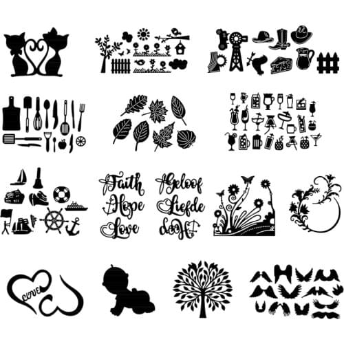 Wing Baby Cup Plant Tree Kitchenware Metal Cutting Dies Card Stencils for Diy Scrapbooking-Photo Album Decorative Paper Cards