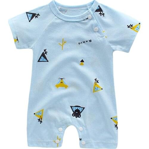 Baby Bodysuits Summer Infant T-Shirt One-Pieces Toddler Cartoon Printing Crawling Clothes Newborn Jumpsuits Girl And Boy Rompers