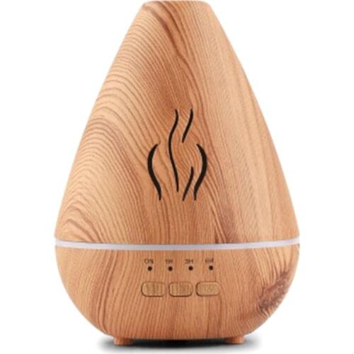 Electric Air Humidifier, Wood Grain Aroma Diffuser, Mini Sprayer with USB, LED Light