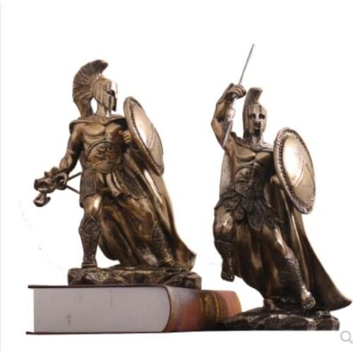 European retro warrior arts and crafts Greek statue armor wine cabinet TV desk warrior model living room figure Sculpture statue