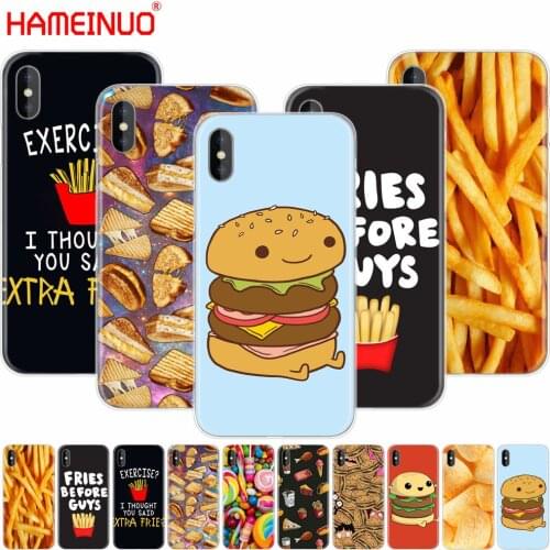 HAMEINUO Cute food fries burger funny cell phone Cover case for iphone X 8 7 6 4 4s 5 5s SE 5c 6s plus