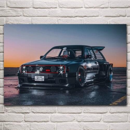Classic golf mk2 custom sports car living room decoration home art decoration frameless fabric poster