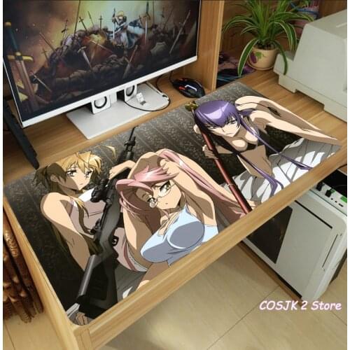 Anime Highschool of the Dead Miyamoto Rei Mouse Pad Thicken Laptop Gaming Mice Mat Desk Keyboard Mat Anti-Slip Playmat Cosplay