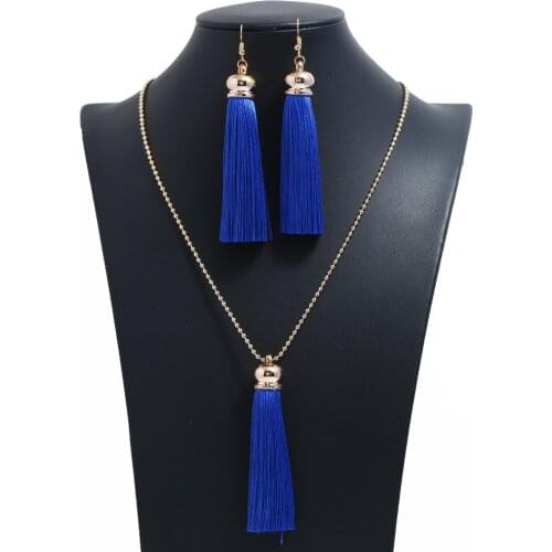 LZHLQ 2020 Fashion Tassel Necklace Sets Trendy Women Sweater Chain Necklaces Female Accessories Set
