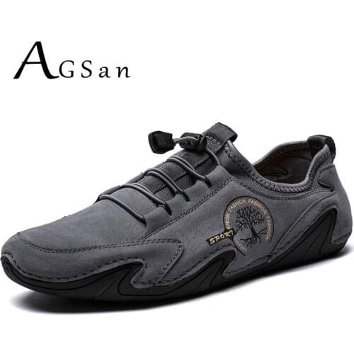 Designer Leather Casual Shoes Men Handmade Driving Shoes Big Size 48 47 Leisure Office Flats Black Gray Mens Moccasins Slipon