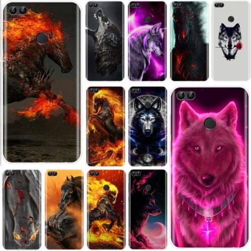 Fierce Wolf and Flame horse Soft Phone Case For Huawei P10 P20 PLUS P8 P9 P10 P20 P30 lite P20 P30 smart PRO Cover