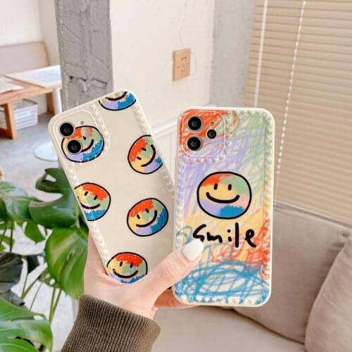 Graffiti Smiley Face Mobile Phone Shell Silicone Soft Shell Creative Lovers 11Pro Max Mini XR XS X 8 7 Plus 6S 6 SE 2020