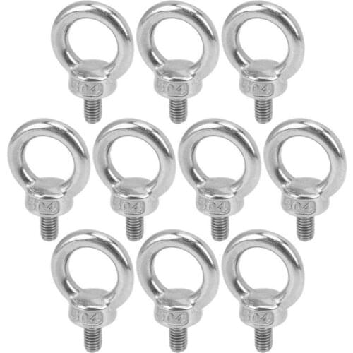 Male Thread Lifting Ring Eyebolt M6 Stainless Steel Lifting Ring Eye Bolt Heavy Duty Marine Grade Ring Screw Bolts