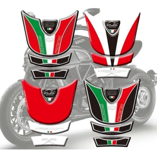 New Motorcycle Tank Sticker Decals 3D Tank Pad Fish Bone Sticker Tank Pad Protector For Ducati Multistrada 1200 2010 11 12 13 14