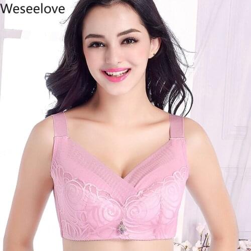 2020 New No Rims Sexy Bra Floral Lace Bra Seamless Wireless Plus Size 50DEF 115DEF Bras Brassiere Lingerie Girls Underwear E11