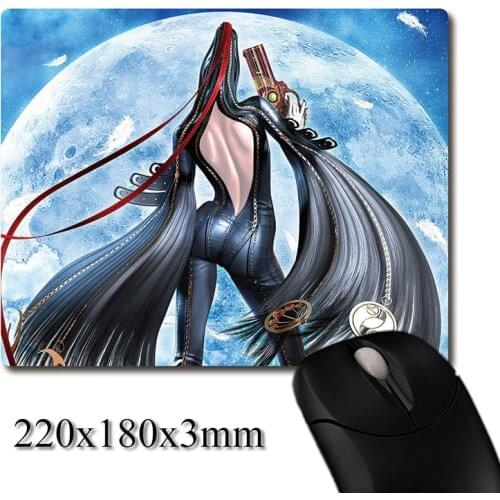 Charming back of Bayonetta Game CG printed Heavy weaving anti-slip rubber office mouse pad Coaster Party favor gifts 220x180x3mm