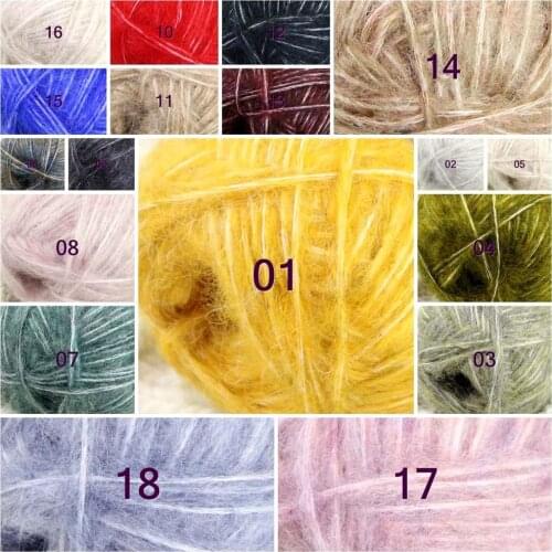 Batch 3 ballsx 50g new mohair cotton shawl sweater hat hand knitted crochet yarn 822-3B