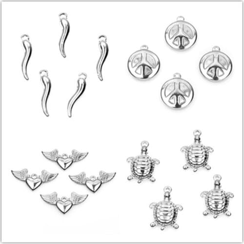 New Wholesale 10Pcs/Lot Stainless Steel DIY Charms Moon Star Snake Connector Charm Pendnat for Jewelry Earring Bracelet Making