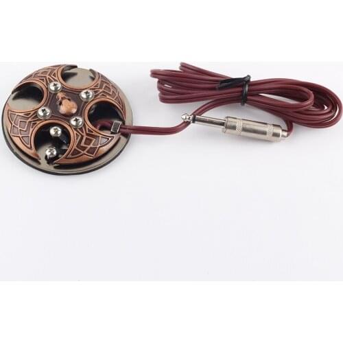 Superior Red Copper Foot Pedal Switch Professional Skull Tattoo Power Supply Foot pedal Tattoo Clip Cord Tattoo Accessories