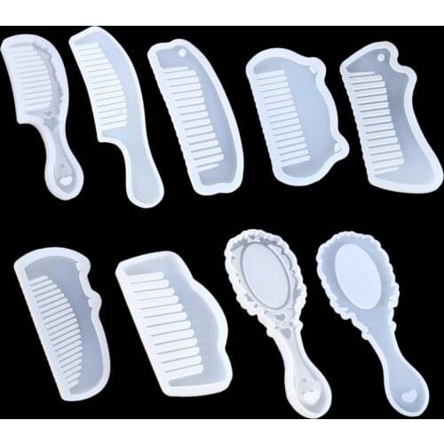 3D Comb Shape Silicone Bookmark Mold UV Epoxy Resin Casting DIY Handmade Craft Silicone Transparent Hairdressing Mould Supplies