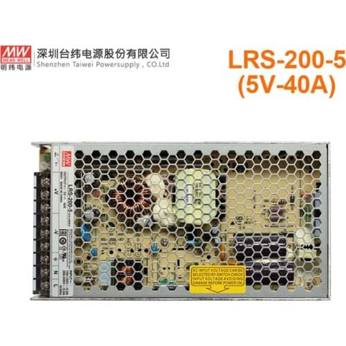 Taiwan Meanwell power 5V 40A 200W outdoor advertising led media video display switch power LRS-200-5 easy operating